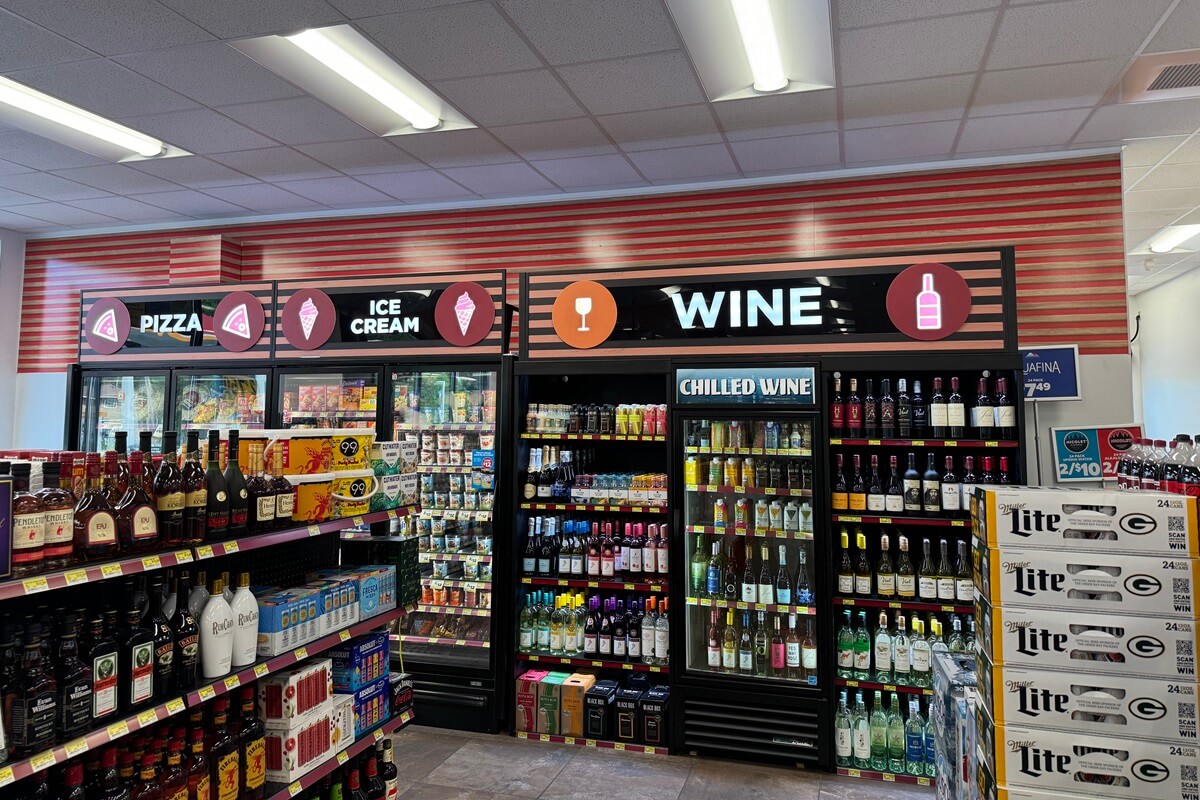 Circle K Appleton WI wine and drink fridge