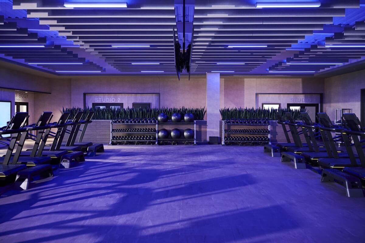 Lifetime Fitness gym Nationwide Fixture Installations custom millwork and fixture install