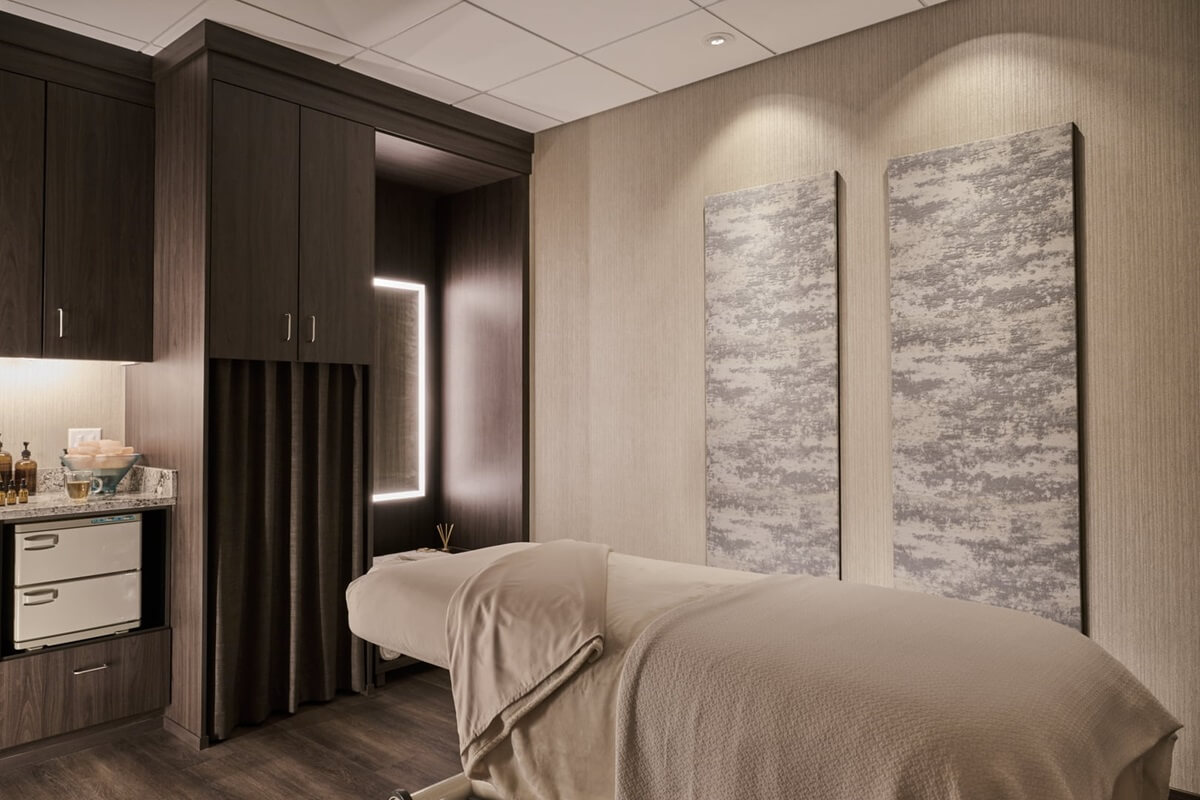 Lifetime Fitness spa Nationwide Fixture Installations custom millwork and fixture install