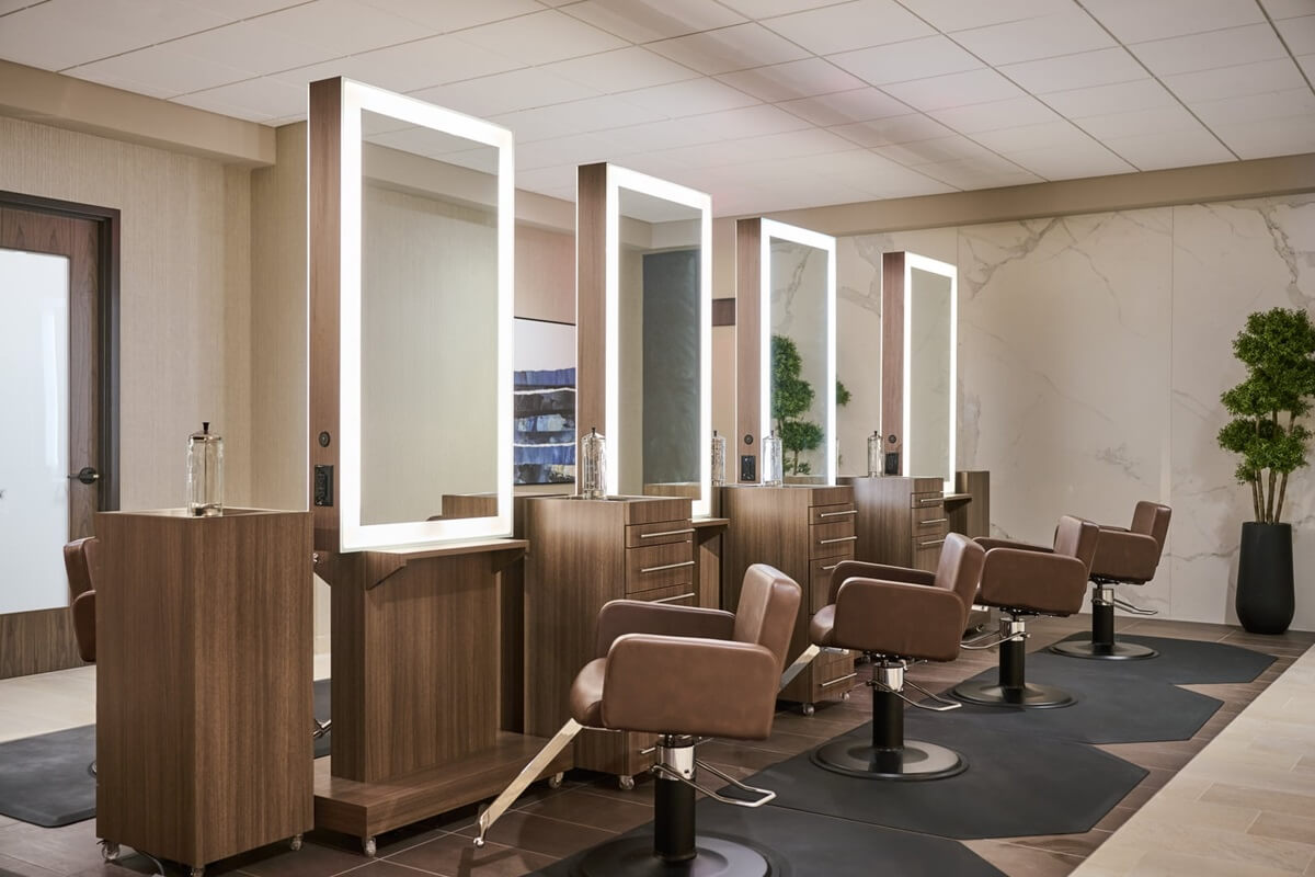 Lifetime Fitness salon Nationwide Fixture Installations custom millwork and fixture install